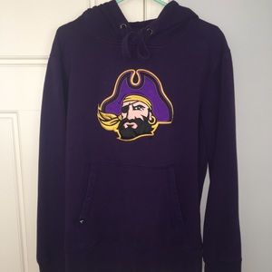 🟣🟡East Carolina hooded sweatshirt